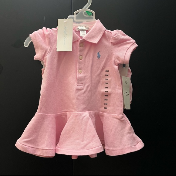 Polo Ralph Lauren Other - POLO RALPH LAUREN
Baby Girls Stretch Mesh Peplum Short Sleeved Shortall & panty